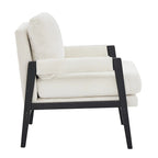 Fauteuil d'appoint en chenille de style Mid-Century avec pieds en bois