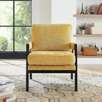 Fauteuil d'appoint en chenille de style Mid-Century avec pieds en bois
