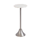 Table d'appoint Kate and Laurel Sanzo en marbre festonné et métal