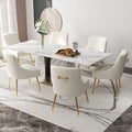 Lot de 6 chaises de salle à manger SEYNAR en velours, chaises d'appoint modernes sans accoudoirs