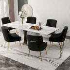 Lot de 6 chaises de salle à manger SEYNAR en velours, chaises d'appoint modernes sans accoudoirs