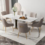 Lot de 6 chaises de salle à manger SEYNAR en velours, chaises d'appoint modernes sans accoudoirs