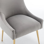 Lot de 6 chaises de salle à manger SEYNAR en velours, chaises d'appoint modernes sans accoudoirs