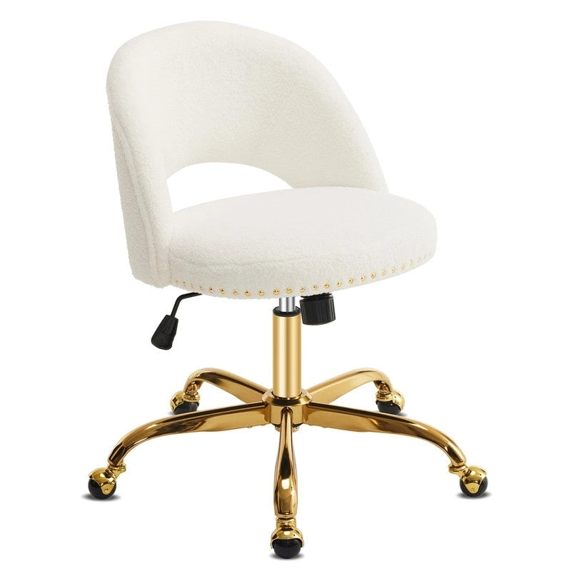 Chaise de bureau en velours Fauteuil de bureau pivotant Fauteuil moderne en tissu mignon Chaises de bureau à domicile avec roulettes