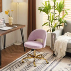 Chaise de bureau en velours Fauteuil de bureau pivotant Fauteuil moderne en tissu mignon Chaises de bureau à domicile avec roulettes