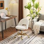 Chaise de bureau en velours Fauteuil de bureau pivotant Fauteuil moderne en tissu mignon Chaises de bureau à domicile avec roulettes