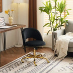 Chaise de bureau en velours Fauteuil de bureau pivotant Fauteuil moderne en tissu mignon Chaises de bureau à domicile avec roulettes