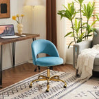 Chaise de bureau en velours Fauteuil de bureau pivotant Fauteuil moderne en tissu mignon Chaises de bureau à domicile avec roulettes