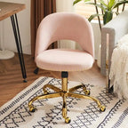 Chaise de bureau en velours Fauteuil de bureau pivotant Fauteuil moderne en tissu mignon Chaises de bureau à domicile avec roulettes