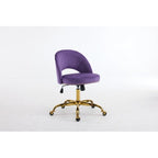 Chaise de bureau en velours Fauteuil de bureau pivotant Fauteuil moderne en tissu mignon Chaises de bureau à domicile avec roulettes