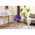 Chaise de bureau en velours Fauteuil de bureau pivotant Fauteuil moderne en tissu mignon Chaises de bureau à domicile avec roulettes