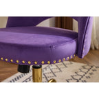 Chaise de bureau en velours Fauteuil de bureau pivotant Fauteuil moderne en tissu mignon Chaises de bureau à domicile avec roulettes