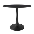 Table à manger ronde Bristol 35 pour 4 personnes avec plateau en pierre frittée et piètement noir pour la cuisine et la salle à manger