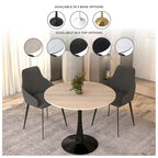 Table à manger ronde Bristol 35 pour 4 personnes avec plateau en pierre frittée et piètement noir pour la cuisine et la salle à manger