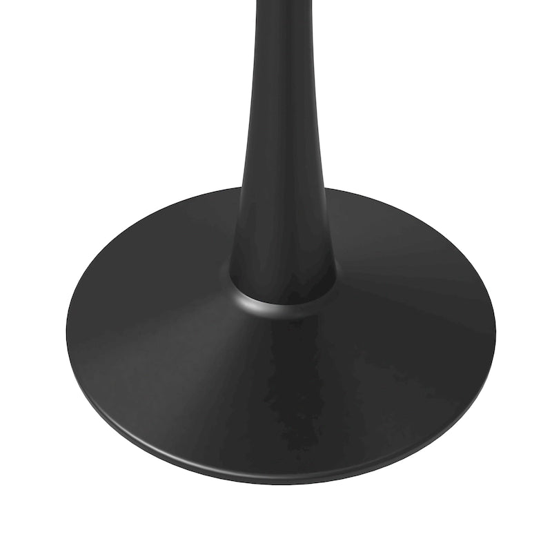 Table à manger ronde Bristol 35 pour 4 personnes avec plateau en pierre frittée et piètement noir pour la cuisine et la salle à manger