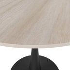Table à manger ronde Bristol 35 pour 4 personnes avec plateau en pierre frittée et piètement noir pour la cuisine et la salle à manger
