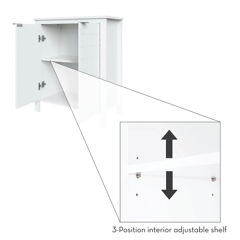 Meuble de rangement à deux portes RiverRidge Madison pour salle de bain et buanderie avec étagère réglable - N/A