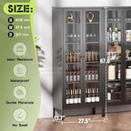 Vitrine de collection en verre de 170 cm avec portes en verre et 4 étagères réglables
